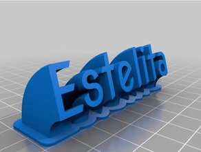 mon personnalisés en balayant la plaque de nom - estelita bureau 3d print model - Mito3D
