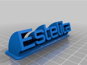 meu personalizados varrendo a placa com o nome de-estelita office 3d print model - Mito3D