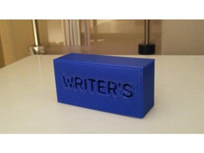 Schriftsteller block Zeichen logos box komisch Geschenk writer 3d print model - Mito3D