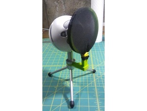 blue snowball pop filter audio microphone 3d print model - Mito3D