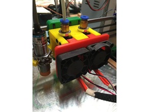 dual extruder mount prusa i3 rework carriage 3d printer extruders parts printing extrusion fan duct proximity holder sensor x-carriage 3d print model - Mito3D