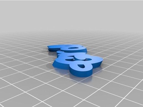 özelleştirilmiş iamburnys benim v2text -gordy keyfob Anahtarlık 3d print model - Mito3D