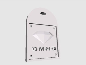 de diamant la chaîne clé 3d l'impression clickbait dmnd un trousseau clés planche à roulettes 3d print model - Mito3D