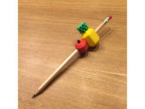 low resolution ppap pencil mascot toys games apple joke pineapple stationary 3d print model - Mito3D