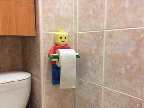 lego adam tuvalet kağıdı yeni adım tutucu banyo minifig 3d print model - Mito3D