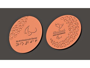 2016 paralimpik madalya Brezilya paralar rozetleri Olimpiyat Oyunları 3d print model - Mito3D