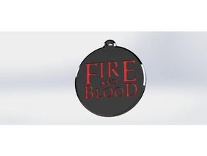 fire blood keychain art 3d print model - Mito3D
