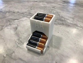 nice looking compact tabletop aa battery holder organization 3d print model - Mito3D