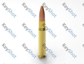 Calibre 50 bmg trousseau de clés porte-clés l'accessoire des munitions balle la mode arme à feu collier ronde 3d print model - Mito3D
