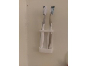 diş fırçası tutucu 3d baskı 3m command şeritler banyo aksesuarları 3d print model - Mito3D