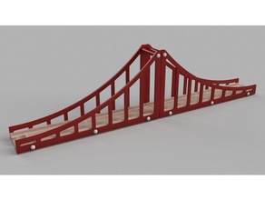 wooden train brio suspension bridge construction toys 3d print model - Mito3D