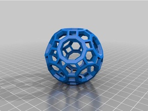 impression à plat tronquée icosi dodecahedronstl les mathématiques l'art 3d print model - Mito3D