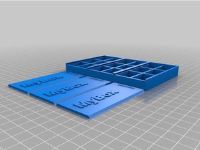 stackable multi box slide lid text compartments organization customizer sliding 3d print model - Mito3D