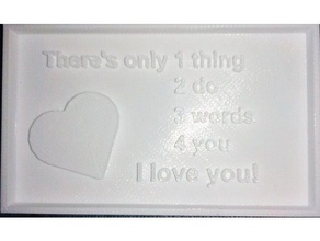 Sevgililer kartı diğer kalp seni seviyorum valentinesday Günü 3d print model - Mito3D