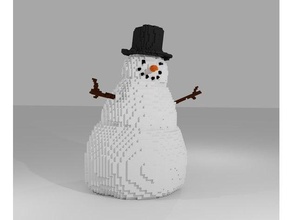pixel snowman sculptures christmas winter 3d print model - Mito3D