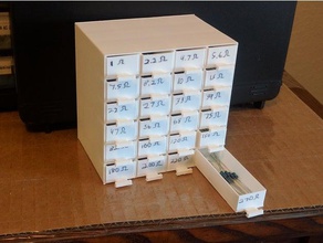 4 6 resistor storage box organization customized 3d print model - Mito3D