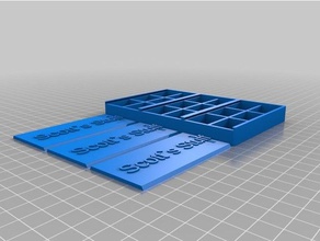 my customized multi box slide lid text compartments organization 3d print model - Mito3D