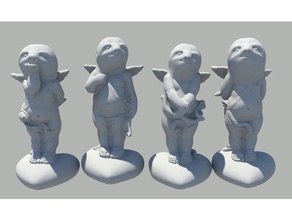 bradipo cherubini sculture angelo angeli i neonati cherubins bambini la scultura pigrizia bradipi 3d print model - Mito3D