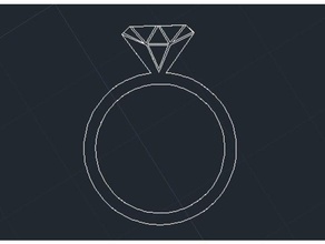 anillo de diamante la moda 3d print model - Mito3D