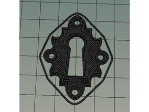 rosetta buco della serratura piastra 6 famiglia 3dprintable porta parte di sostituzione 3d print model - Mito3D