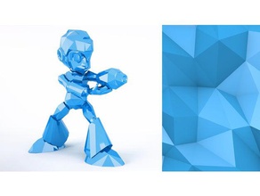 mega man action figure low poly toy & game accessories rockman static statue 3d print model - Mito3D