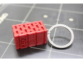 pequeno tijolo pingente de chaveiro Impressora 3d acessórios bloco prédio construção charme key fob 3d print model - Mito3D