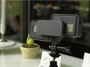 gopro hero 5 doppio len copertura stereo rig la fotocamera 3d print model - Mito3D