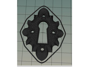 escutcheon keyhole plate 62 household 3dprintable door key part replacement 3d print model - Mito3D
