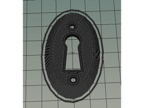 escutcheon keyhole plate 13 household 3dprintable door key part replacement 3d print model - Mito3D