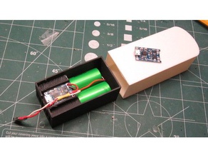 double 18650 batterie titulaire de l'électronique la support le chargeur micro usb 3d print model - Mito3D