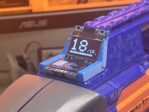 nerf rapidstrike double écran oled support jouets & accessoires de jeux d'affichage modding blaster pistolet sh1106 ssd1306 3d print model - Mito3D