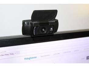 logitech c920 webcam cover computer camera adapter privacy shield 3d print model - Mito3D