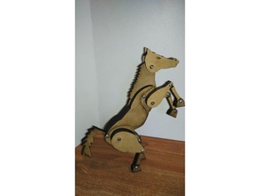 articulado caballo de corte por láser a los animales lasercut 3d print model - Mito3D