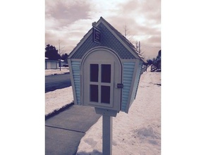 little free library - scale siding hanging sign hobby 3d print model - Mito3D