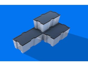 capacidade de empilhamento contêineres recipientes bin recipiente intertravamento empilhável caixa caso 3d print model - Mito3D