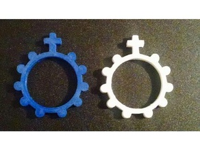 finger prayer wheel 3d printing cross rosary religious 3d print model - Mito3D