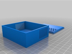 caixa de 02 retangular, hexagonal furos ventilação porta-ferramentas & caixas a openscad stl 3d print model - Mito3D