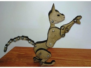 articulated cat laser cut animals 3d print model - Mito3D