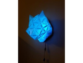 polygonal cat head lamp decor remixchallenge 3d print model - Mito3D