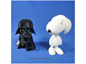 rotatable interchangeable heads-star wars - darth vader & snoopy people darthvader starwars funny thing model movie remixchallenge star-wars star 3d print model - Mito3D