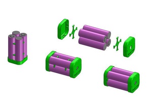 Una batteria di 18650 li-ion titolare tappi r c i veicoli pack pacco liion copre 3d print model - Mito3D