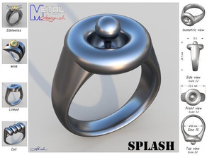 las salpicaduras de agua los anillos bague bijoux la joyería 3d print model - Mito3D