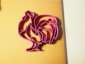 cookie cutter kitchen & dining chicken rooster 3d print model - Mito3D