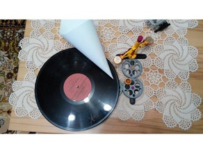 kit lecteur de disques centrifugeuse gouverneur le bricolage les engrenages la musique joueur remixchallenge disque vinyle 3d print model - Mito3D