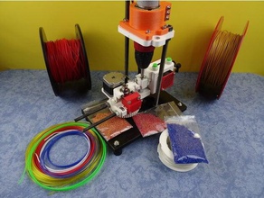 3d printed open source multimaterial upcycler shred-buddy3d printer accessories arduino attiny85 bottle cut cutter filament recycling mini shredder hardware pelletizer pellets pet strings stepper motor upcycling 3d print model - Mito3D