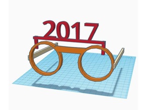 happy new year quick 2017 glasses stickon 3d print model - Mito3D