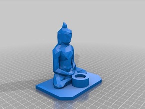 low-poly-buddha-Räucherstäbchen-Halter Dekor buddha Weihrauch Räucherstäbchen-Halter low-poly 3d print model - Mito3D