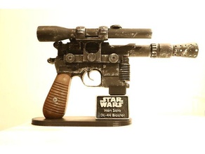 stand + name tag skrews han solo blaster props new hope c3po gun star wars yoda 3d print model - Mito3D