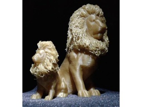 hairy lion animals hair remixchallenge sculpture 3d print model - Mito3D