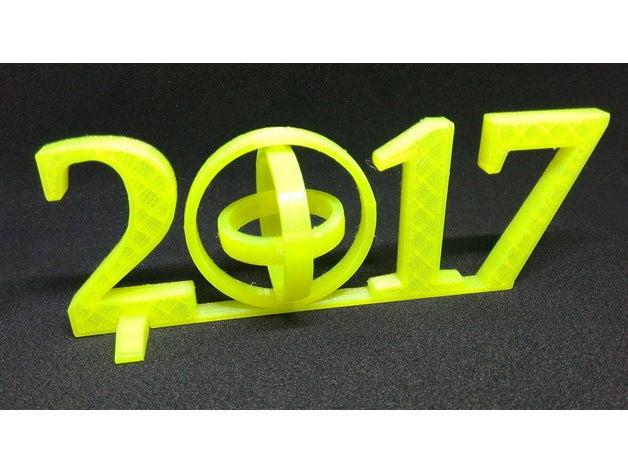 2017 cardan da base de dados suporte decoração O ano 3D print model - Mito3D